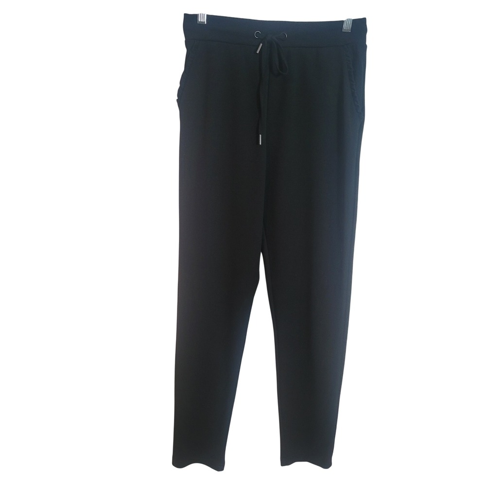 Soyaconcept Black Drawstring Joggers Tapered Pants Womens Size Small Sustainable